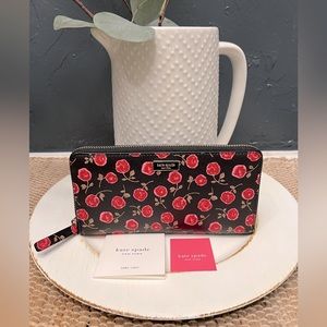 Kate Spade Neda Laurel Way Zip Around Wallet  Hazy Rose Authentic